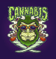 weed joint cool monkey cannabis vector image vector image