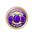 10 years old plum brandy distillate badge vector image