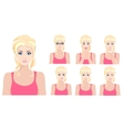 beautiful blond model girl with different facial vector image