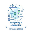 budgeting scheduling concept icon business vector image vector image