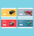 car service isometric website vector image