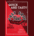 color vintage fast food banner vector image