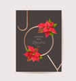 realistic poinsettia 3d flowers winter card merry vector image vector image
