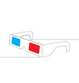 3d stereoscopic glasses one continuous line vector image