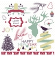 collection of christmas and new years elements vector image