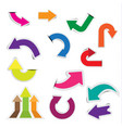 colorful paper arrow stickers with shadows vector image