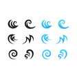 different water waves logo elements template vector image