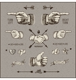 social network design elements vintage gravure vector image vector image