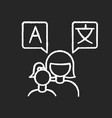 speaking foreign languages chalk white icon vector image