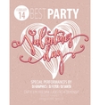 valentines day party flyer vector image vector image