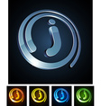 vibrant 3d j letter vector image
