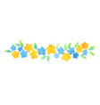 yellow and blue flower garland border watercolor vector image