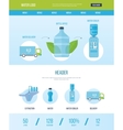 design template with icons of water bottle office vector image