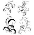 set decorative flowers vector image vector image