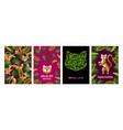 tiger posters flower nature banners tigers vector image