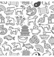 lunar new year symbols seamless pattern vector image
