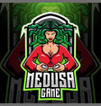 medusa game esport mascot logo design vector image vector image