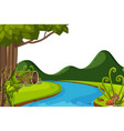 scenery background river through mountains vector image vector image