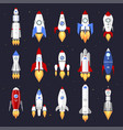 technology ship rocket cartoon design vector image