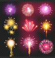 cracker firework on night sky vector image vector image