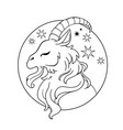 head a mystical goat in a round frame vector image vector image