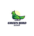 logo green bird simple mascot style vector image