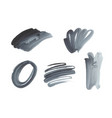 set of black grey paint ink grunge dirty brush vector image vector image