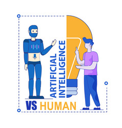 Artificial intelligence versus human competition Vector Image