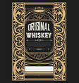 whiskey label with old ornaments vector image