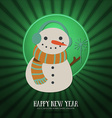 with christmas and snowman vector image vector image