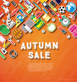 autumn sale banner with school supplies vector image vector image