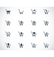 black shopping cart icons set vector image vector image