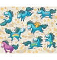 cute seamless pattern with unicorns in the sky vector image