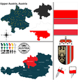 map of upper austria vector image vector image