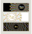 merry christmas gold mandala set of banners vector image