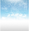 winter sky with falling snow and santa claus vector image