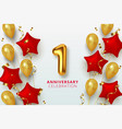 1 anniversary celebration number in form star vector image vector image