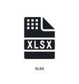 black xlsx isolated icon simple element from big vector image