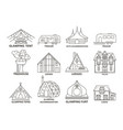 glamping accommodation line icon vector image