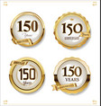 anniversary golden labels retro vintage design vector image