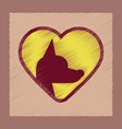 flat shading style icon puppy dog heart vector image vector image