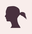 silhouette of a female head face side view vector image