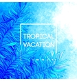 watercolor tropical palm tree leaf background vector image vector image