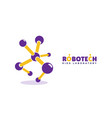 abstract robotics logo kids development vector image