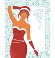 christmas girl with invitation vector image vector image
