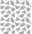 ink butterflies seamless pattern hand drawn vector image vector image