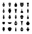 pottery glyph icons set vector image