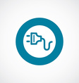 electrical plug icon bold blue circle border vector image