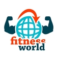 fitness world icon vector image