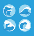 four ocean waves vector image vector image